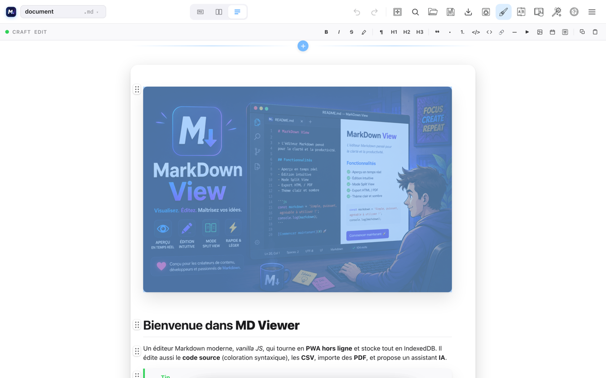 mdView en thème clair